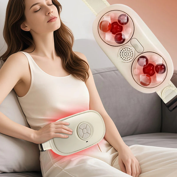 Portable Heated Belly Massage Belt with Vibration & Fat Burn Modes