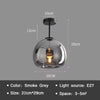 Modern Nordic Ceiling Lamp with Cognac Glass Shade – LED Ceiling Lights for Dining Room and Living Spaces