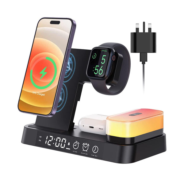 5in 1 Charging Station with Lamp and Alarm