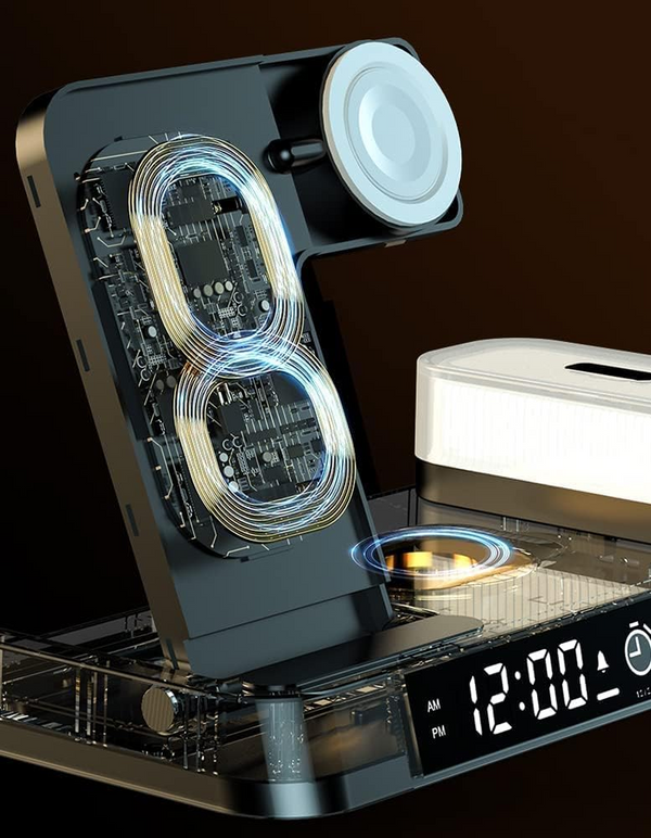 5in 1 Charging Station with Lamp and Alarm