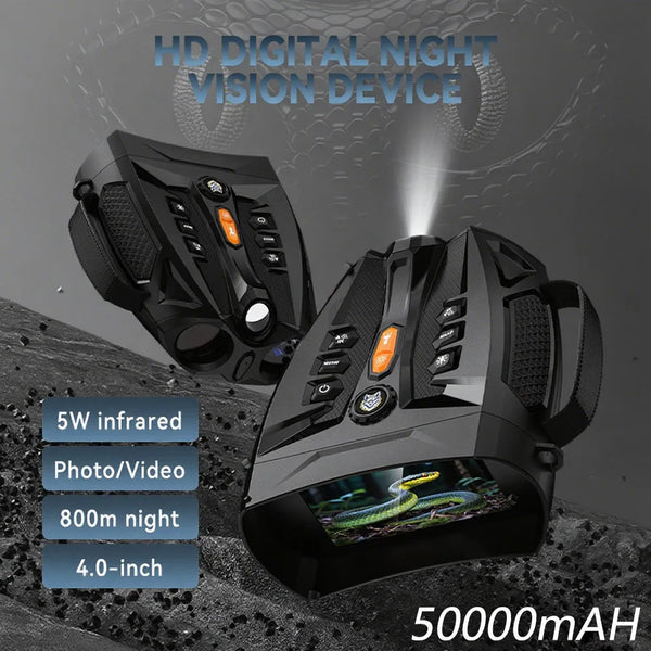 4K Night Vision Binoculars with 10X Digital Zoom & Tactical Light - Enhanced Clarity for Night Adventures 0