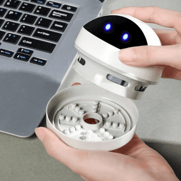 Compact Mini Desk Vacuum Cleaner – USB Rechargeable Robot for Easy Dust Cleaning