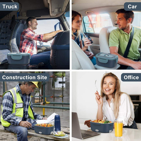 Electric Lunch Box – Portable Food Warmer with Dual Compartments & Car/Home Plug