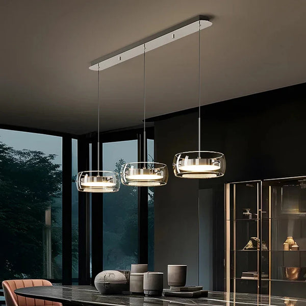Adjustable LED Glass Pendant Light for Kitchen and Dining – Modern Indoor Lighting