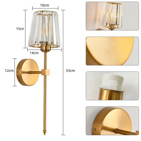 Crystal Wall Lamp with LED Lighting - Elegant Design for Home Decor 5