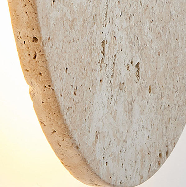 Round Natural Stone Wall Lamp - Wall Sconce Light for Indoor Bedside and Dining Room - Elegant Wall Lights