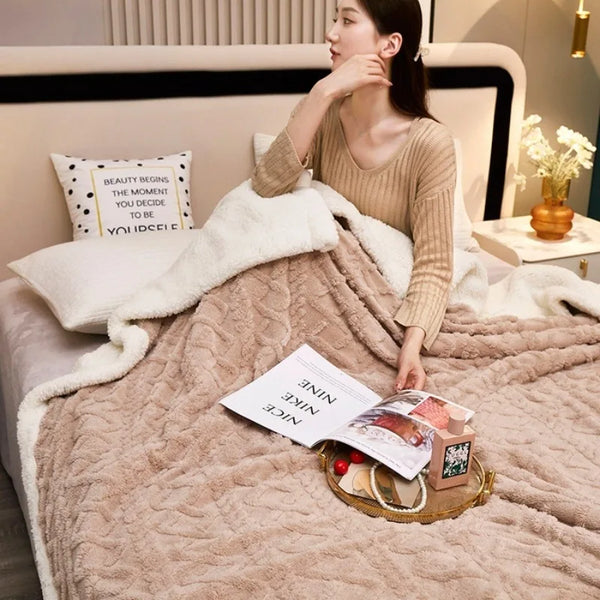 Fleece Blanket with Double Layer Design - Soft and Cozy Throw for Ultimate Warmth 1