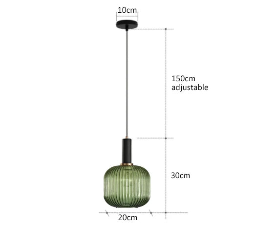 Variant image for Colorful Retro Glass Pendant Light – Creative LED Hanging Light for Living Room and Bedroom-20
