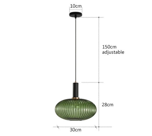 Variant image for Colorful Retro Glass Pendant Light – Creative LED Hanging Light for Living Room and Bedroom-9