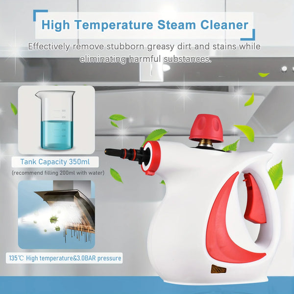 Handheld Steam Cleaner with High-Temperature Steam - 9 Accessories for Versatile Home Cleaning 2