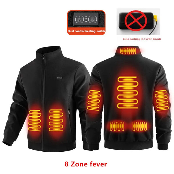 Heated Jacket with 8-Zone Intelligent Heating - Polar Fleece for Ultimate Warmth 0