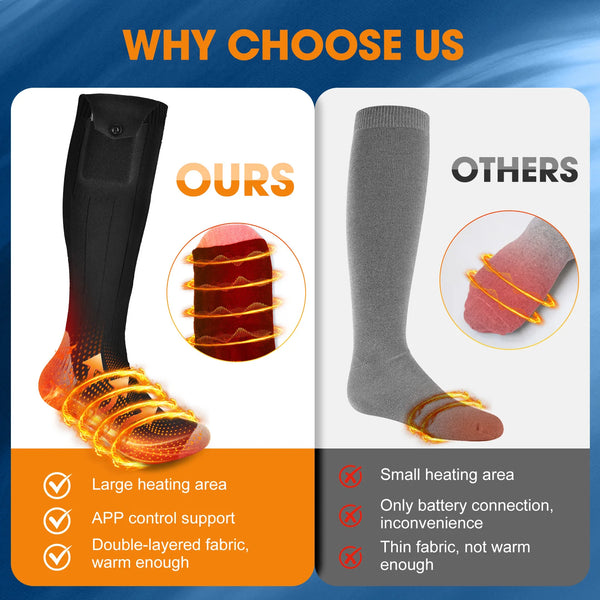 Heated Socks with APP Control - 5000mAh Washable Electric Socks for Winter Comfort 5