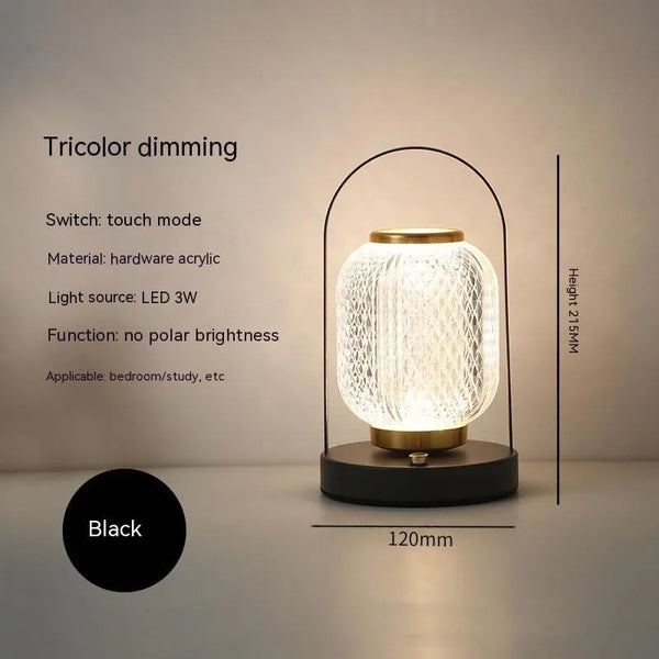 LED Table Lamp with Touch Control & Rechargeable Battery - Adjustable Brightness for Cozy Bedside or Desk Lighting 6