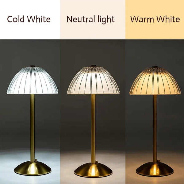 LED Table Lamp with Touch Sensor & Dimmable Colors - Retro Design for Versatile Lighting 2