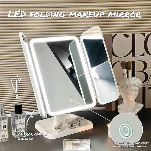 Makeup Mirror with LED Lights & Touch Control - 360° Rotation for Perfect Reflection 3