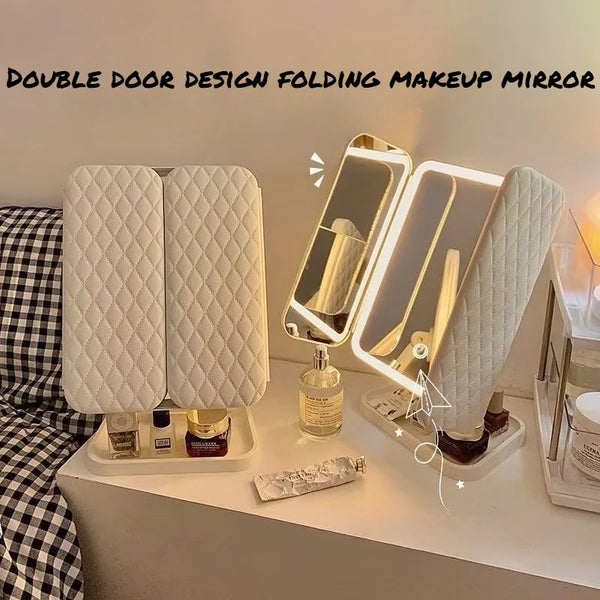 Makeup Mirror with LED Lights & Touch Control - 360° Rotation for Perfect Reflection 4