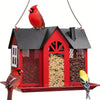 Metal Mesh Bird Feeder House with Triple Feeders - Large Capacity for Wild Birds 0