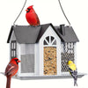Metal Mesh Bird Feeder House with Triple Feeders - Large Capacity for Wild Birds 6