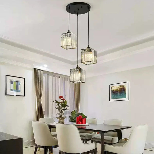 Modern Three-Head Chandelier Light for Dining Room – Minimalist Nordic Design