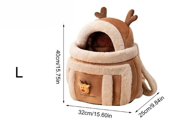 Portable Pet Carrier Bag with Cozy Furry Lining - Windproof Design for Comfort 7