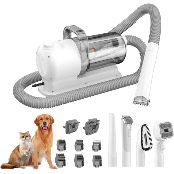6-in-1 Pet Grooming Vacuum Kit with Clippers and Hair Remover