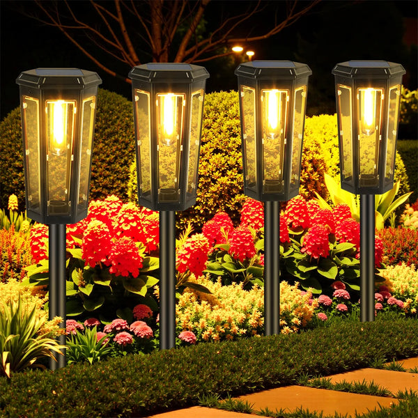 Solar Pathway Lights Waterproof LED Garden Lamps Outdoor