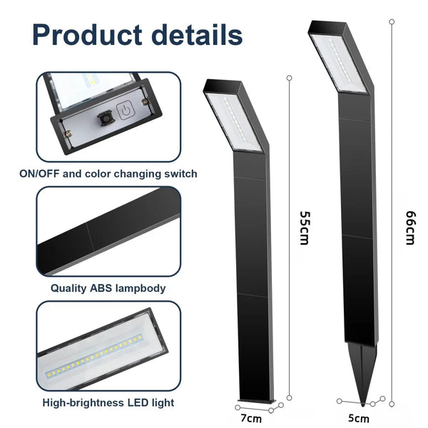 1/4 Pack Solar Pathway Lights Outdoor Waterproof LED Garden Lamps for Lawn and Landscape