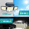 Solar Outdoor Motion Sensor Light with 3 Heads and 270° Wide Angle Waterproof Design