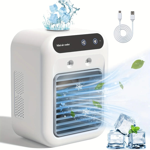 Mini USB Air Cooler Fan with Water Tank and Spray Function