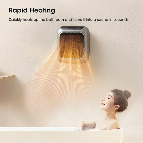 Compact Wall Plug Electric Heater – 800W Ceramic Fast Heating, LED Display, Energy Saving & Silent Operation
