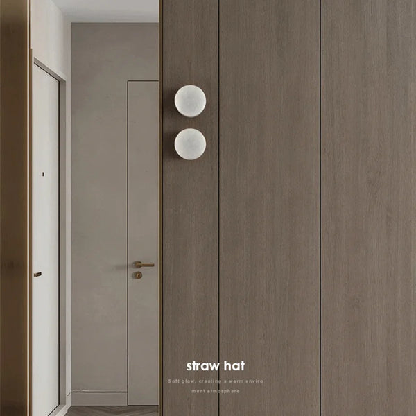 Modern Round LED Wall Lamp in Natural Marble - Elegant Wall Lights Indoor for Living Room and Bedroom Sconces