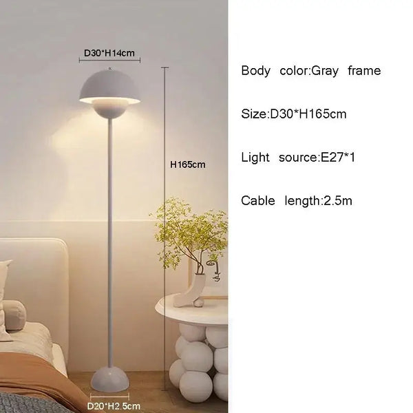 Danish Modern LED Floor & Table Lamp – Minimalist Bud Design with E27 Bulb