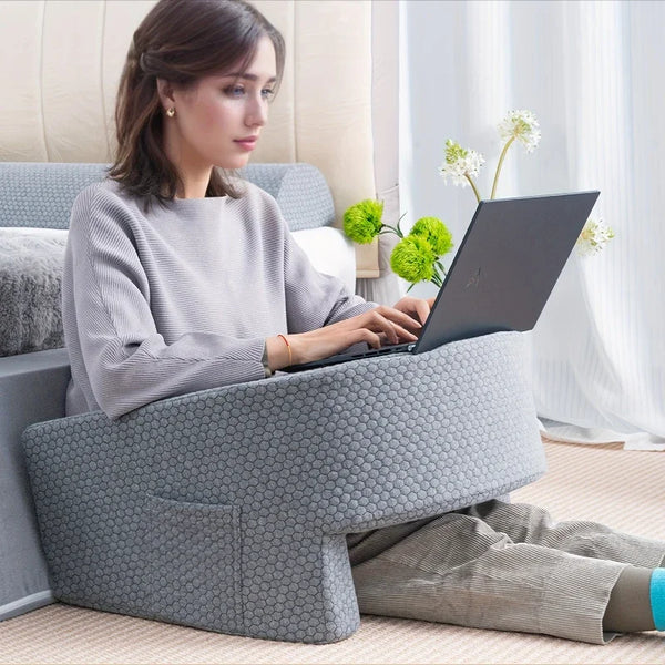 Memory Foam Reading Pillow with Arm Support and Washable Cover for Bed or Office