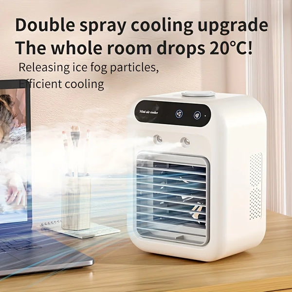 Mini USB Air Cooler Fan with Water Tank and Spray Function