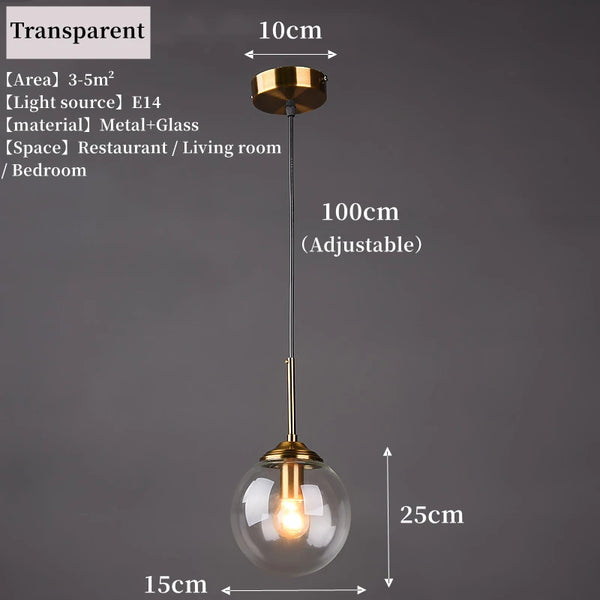 Variant image for Modern Nordic Glass Pendant Lamp – Stylish Kitchen Pendant Lighting with Metal Fixture for Living and Dining Rooms-2
