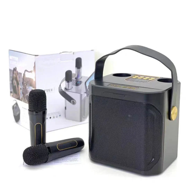 Portable Bluetooth Karaoke Speaker with Lights and Dual Mics