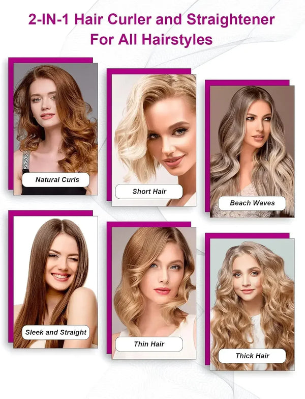 2-in-1 Hair Straightener and Blow Dryer with Negative Ion Styling