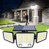 Solar Outdoor Motion Sensor Light with 3 Heads and 270° Wide Angle Waterproof Design