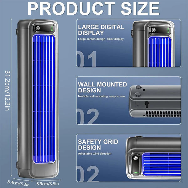 Portable Bladeless Air Conditioner with USB Charging and 3 Speeds