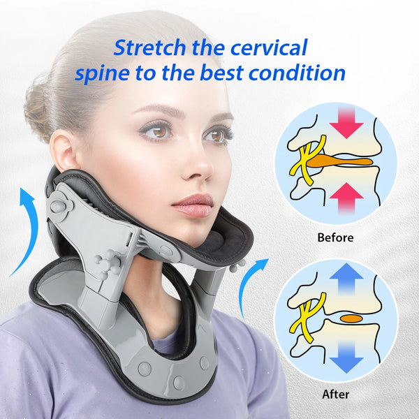 Inflatable Cervical Traction Collar with Heat and Neck Support