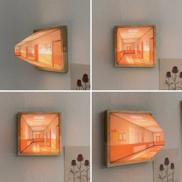 3D Art Naked Eye Vision Night Light – Creative Wooden Wall Lamp for Living Room & Home Decor