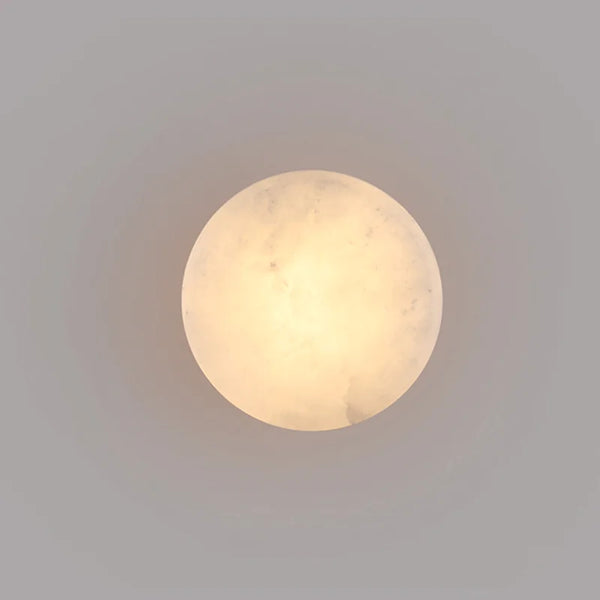 Modern Round LED Wall Lamp in Natural Marble - Elegant Wall Lights Indoor for Living Room and Bedroom Sconces