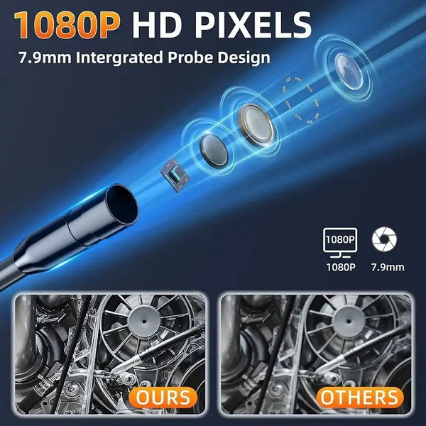 HD Industrial Endoscope Camera with 4.3" IPS Screen & 8 LEDs