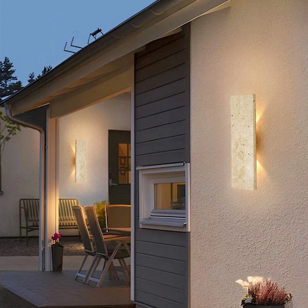 Outdoor Waterproof LED Wall Lamp with Natural Stone Design – Versatile Sconce Light for Indoor and Outdoor Use
