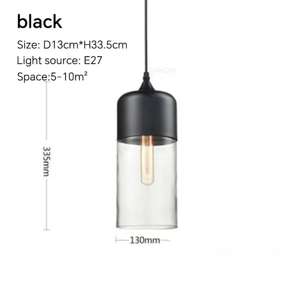 Nordic Wood Glass Pendant Light – Modern Hanging Lamp