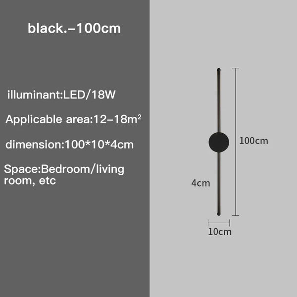 Variant image for Modern I-Shaped LED Wall Light – Adjustable Three-Tone Wall Lamp for Bedroom and Living Room, Black Aviation Aluminum Sconce-5