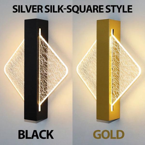 Variant image for Modern LED Wall Lamp with Gold Foil Finish – 10W Acrylic Wall Sconce for Indoor Bedroom and Living Room Lighting-2