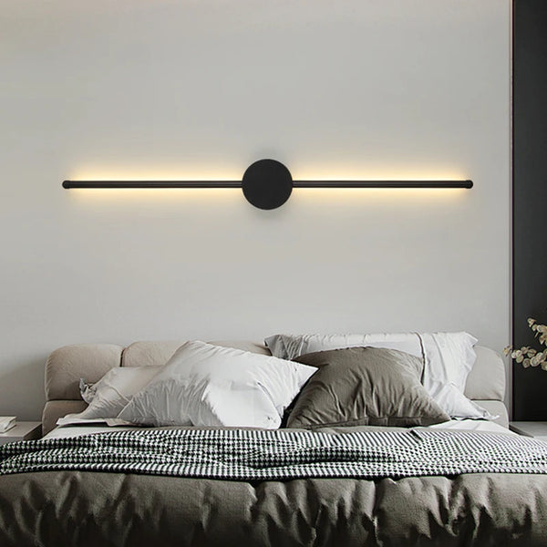 Modern I-Shaped LED Wall Light – Adjustable Three-Tone Wall Lamp for Bedroom and Living Room, Black Aviation Aluminum Sconce
