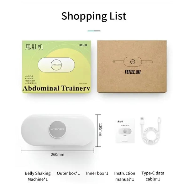 Portable Heated Belly Massage Belt with Vibration & Fat Burn Modes