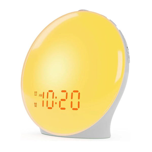 Sunrise Alarm Clock with FM Radio, Dual Alarms, Night Light, and 15 Color Options – Wake Up Light for Gentle Mornings